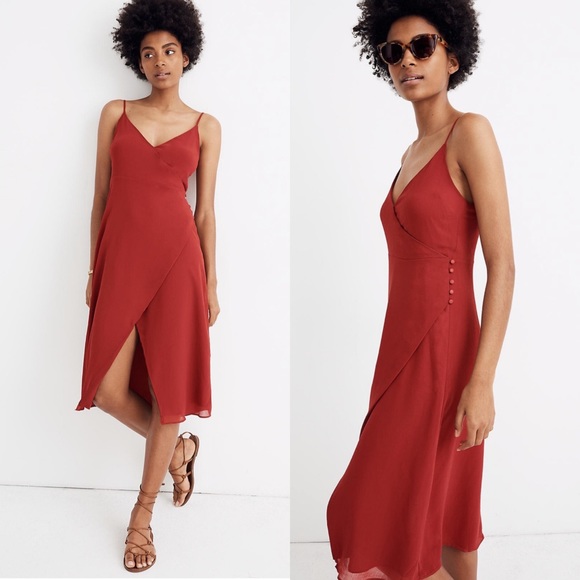 Madewell Dresses & Skirts - Madewell Side-Button Wrap Cami Dress Dress size 0